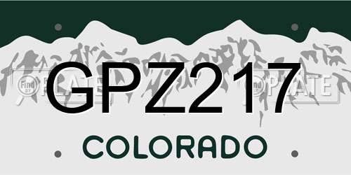 GPZ217 Colorado License Plate