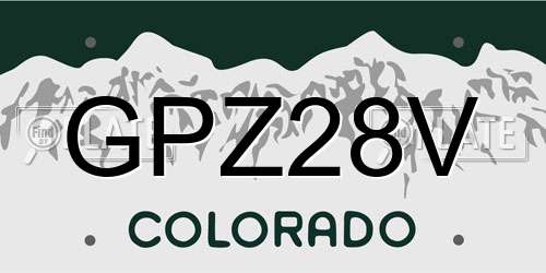 GPZ28V Colorado License Plate