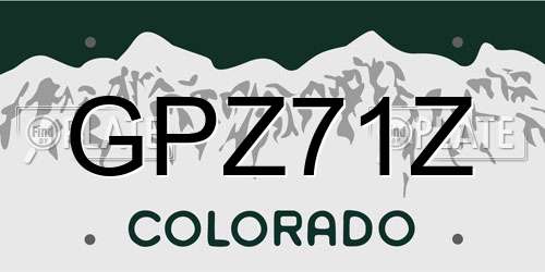 GPZ71Z Colorado License Plate
