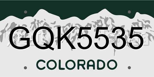 GQK5535 Colorado License Plate