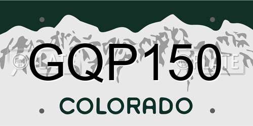 GQP150 Colorado License Plate