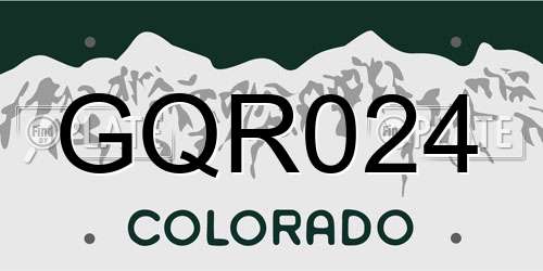 GQR024 Colorado License Plate