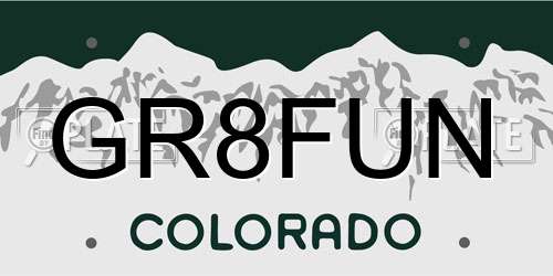 GR8FUN Colorado License Plate