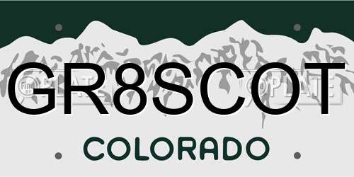 GR8SCOT Colorado License Plate