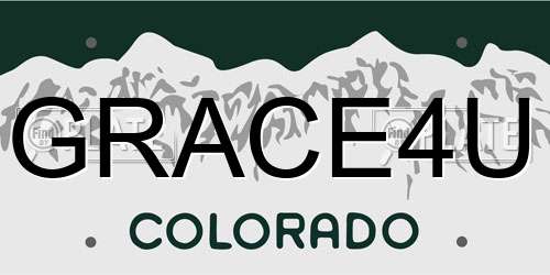 GRACE4U Colorado License Plate