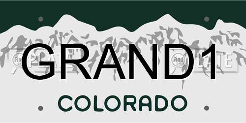 GRAND1 Colorado License Plate