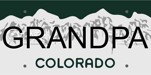GRANDPA Colorado License Plate