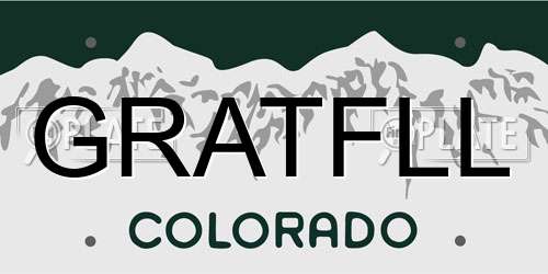 GRATFLL Colorado License Plate