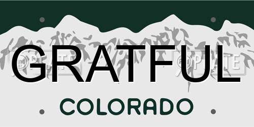 GRATFUL Colorado License Plate