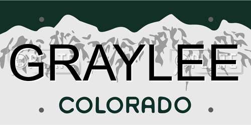 GRAYLEE Colorado License Plate