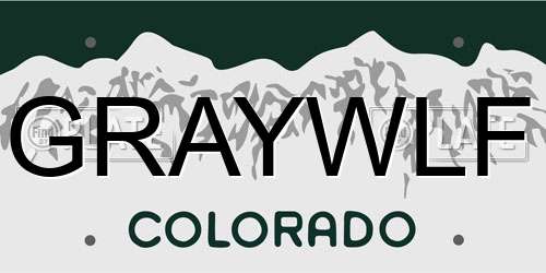 GRAYWLF Colorado License Plate