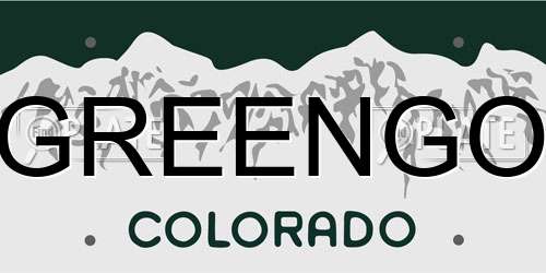 GREENGO Colorado License Plate