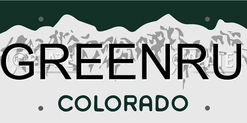GREENRU Colorado License Plate