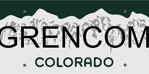 GRENCOM Colorado License Plate