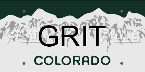 GRIT Colorado License Plate
