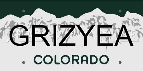 GRIZYEA Colorado License Plate