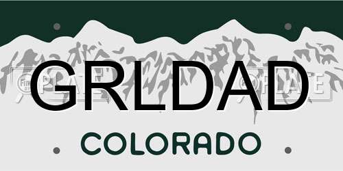 GRLDAD Colorado License Plate
