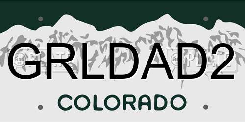 GRLDAD2 Colorado License Plate