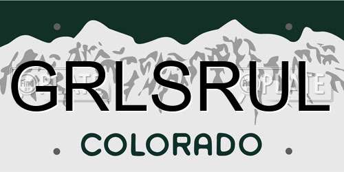 GRLSRUL Colorado License Plate
