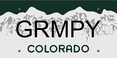 GRMPY Colorado License Plate
