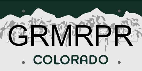 GRMRPR Colorado License Plate