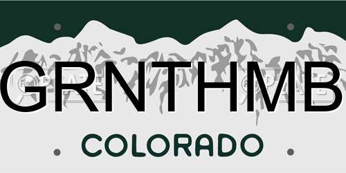 GRNTHMB Colorado License Plate