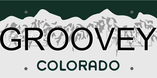 GROOVEY Colorado License Plate