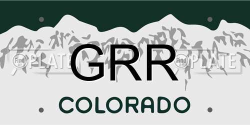GRR Colorado License Plate