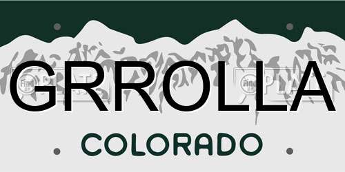 GRROLLA Colorado License Plate