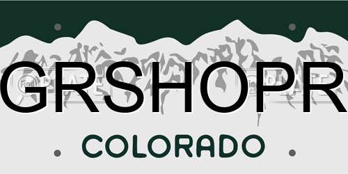 GRSHOPR Colorado License Plate