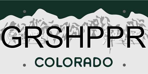 GRSHPPR Colorado License Plate