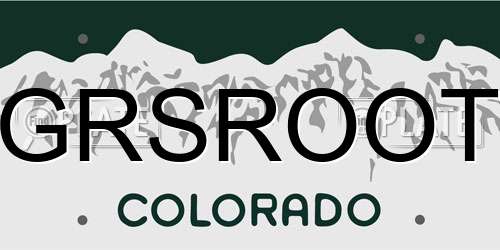 GRSROOT Colorado License Plate