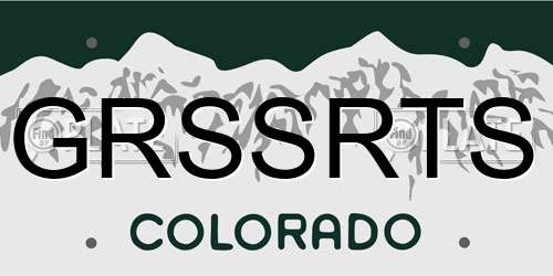GRSSRTS Colorado License Plate