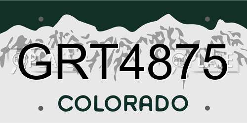 GRT4875 Colorado License Plate