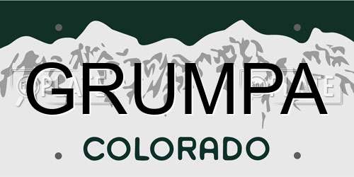 GRUMPA Colorado License Plate