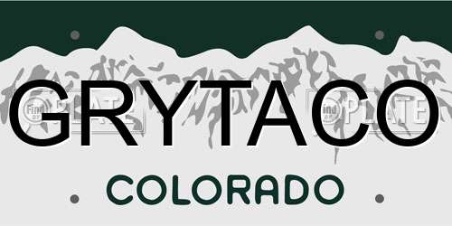GRYTACO Colorado License Plate