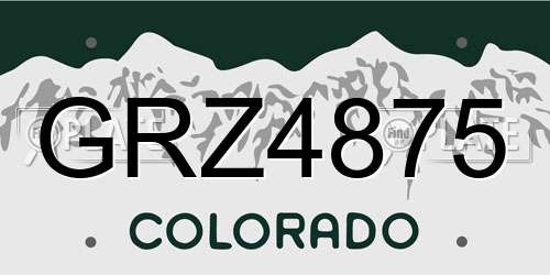GRZ4875 Colorado License Plate