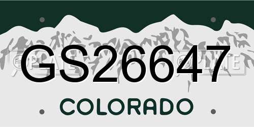 GS26647 Colorado License Plate
