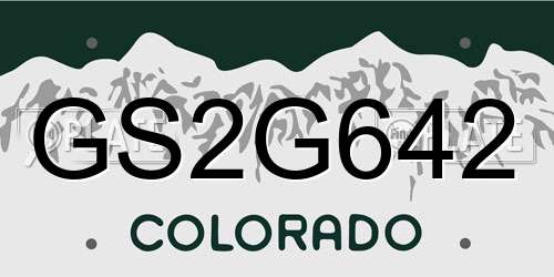 GS2G642 Colorado License Plate