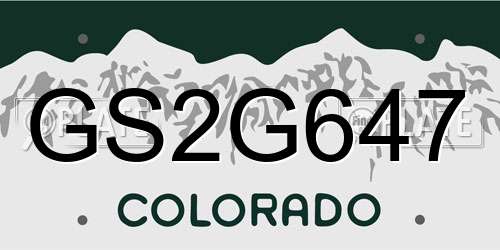 GS2G647 Colorado License Plate
