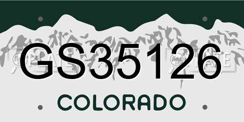 GS35126 Colorado License Plate