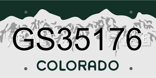 GS35176 Colorado License Plate