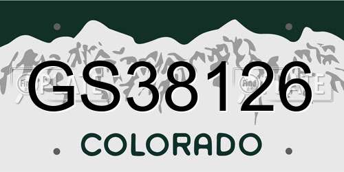 GS38126 Colorado License Plate