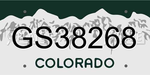 GS38268 Colorado License Plate