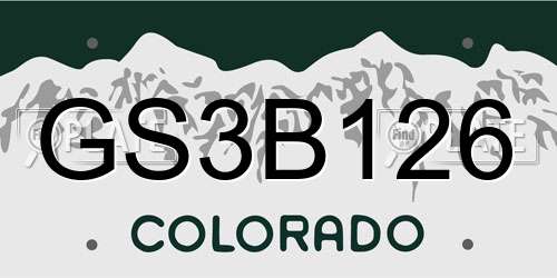 GS3B126 Colorado License Plate