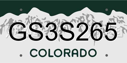 GS3S265 Colorado License Plate