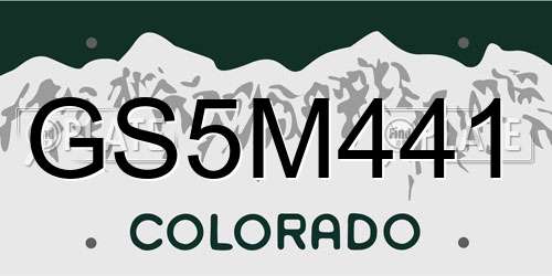 GS5M441 Colorado License Plate