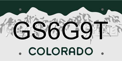 GS6G9T Colorado License Plate