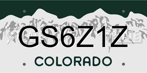 GS6Z1Z Colorado License Plate