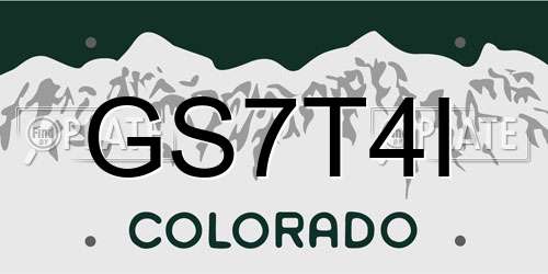 GS7T4I Colorado License Plate